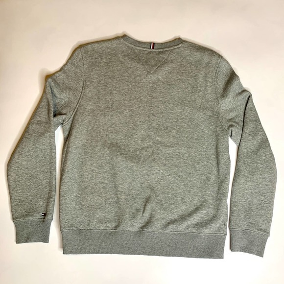TOMMY HILFIGER Mens Heather Gray Large Graphic Logo Crew Neck Sweatshirt Small - Picture 8 of 9
